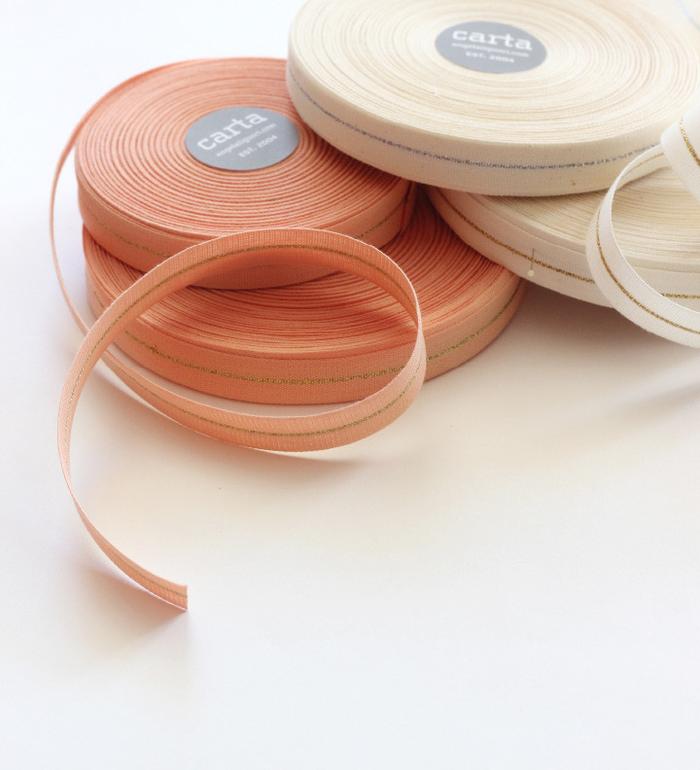 Metallic Line Tight Weave Cotton Ribbon 5/8”